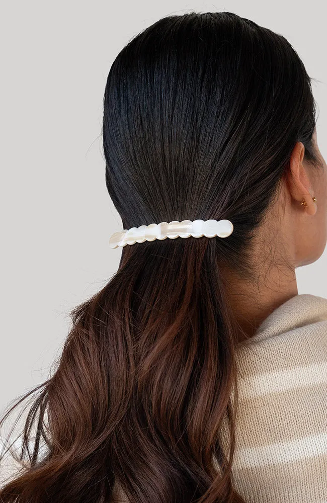 Scalloped Long and Skinny Barrette - Classic