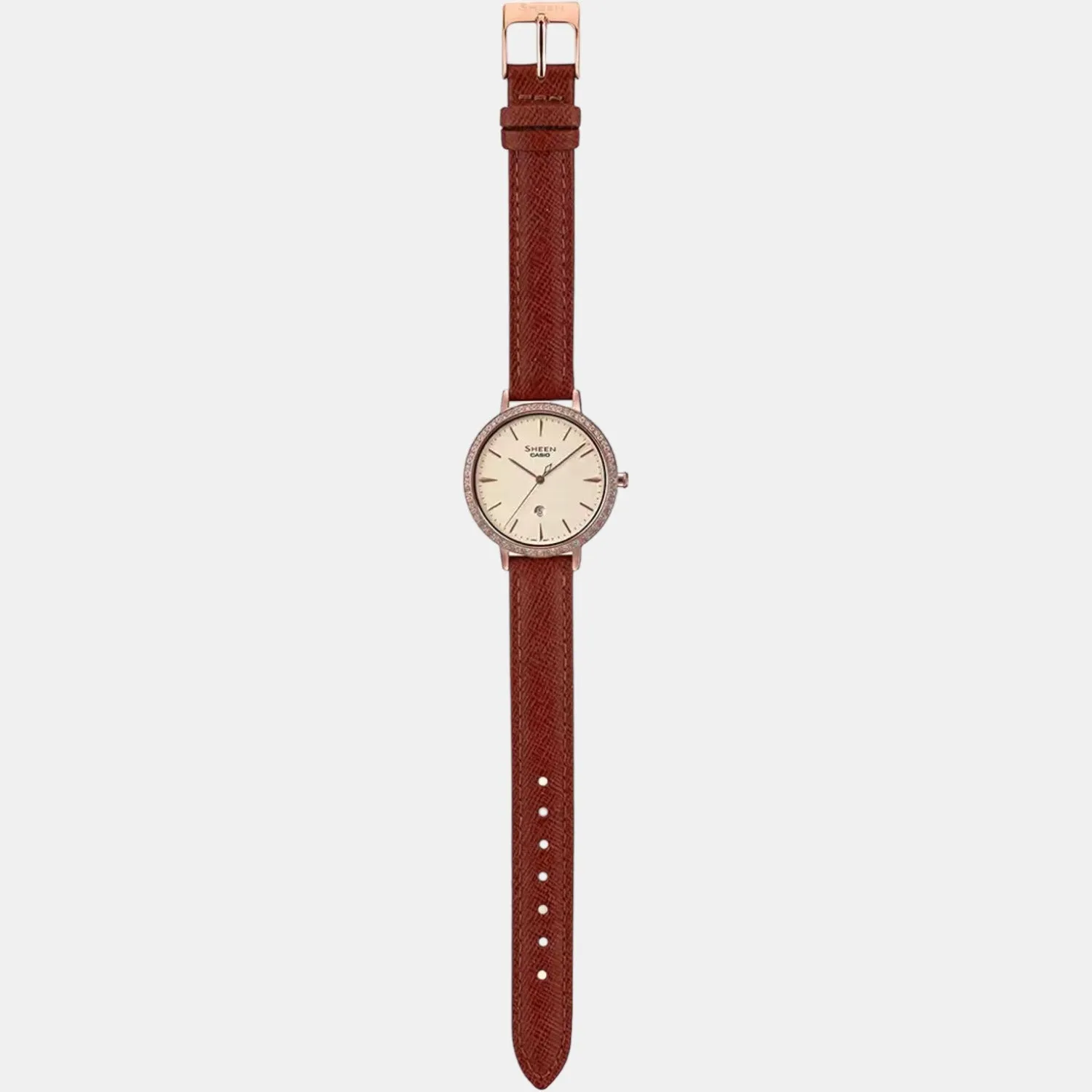 Sheen Women's Analog Leather Watch SH229 - SHE-4535YGL-9AUDF