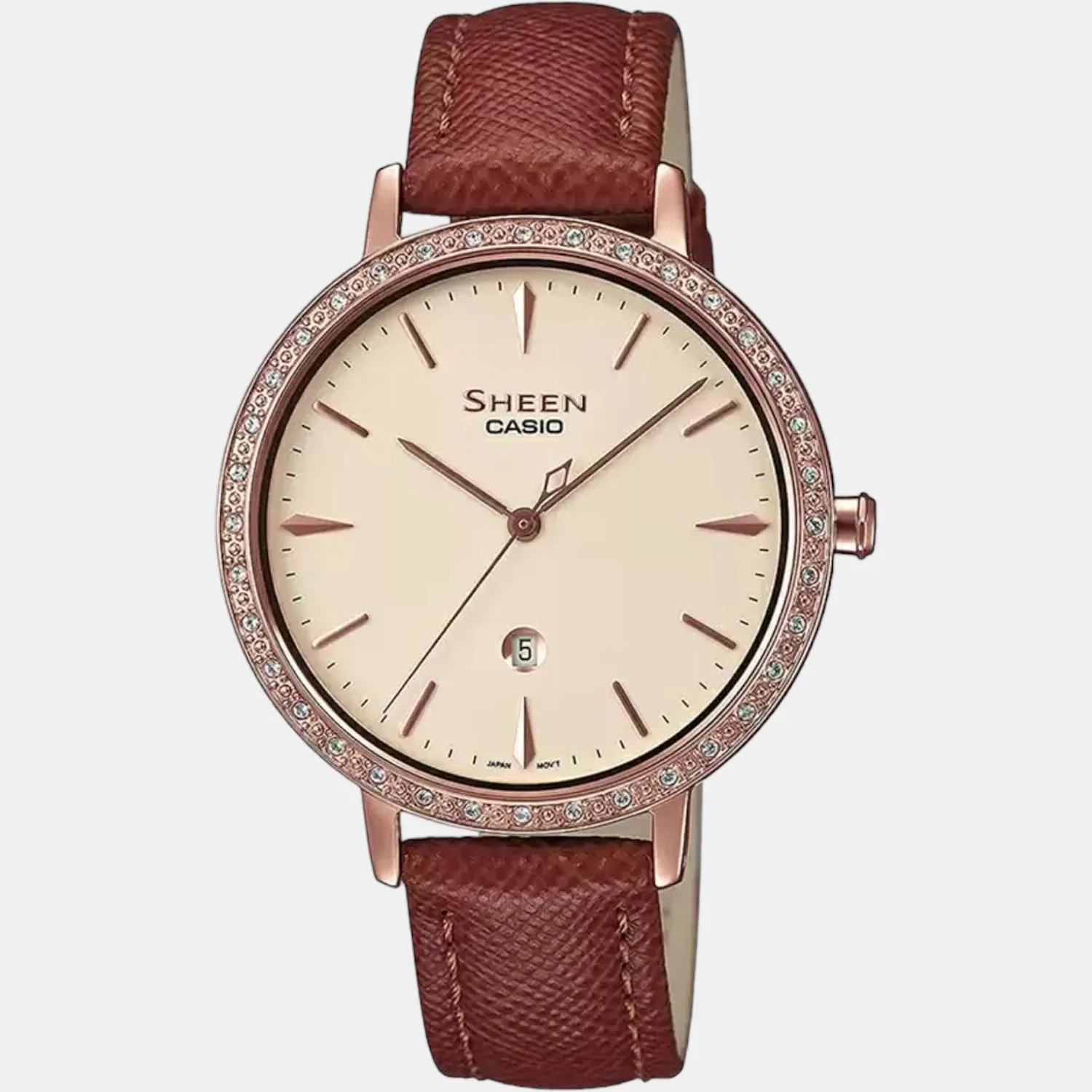 Sheen Women's Analog Leather Watch SH229 - SHE-4535YGL-9AUDF