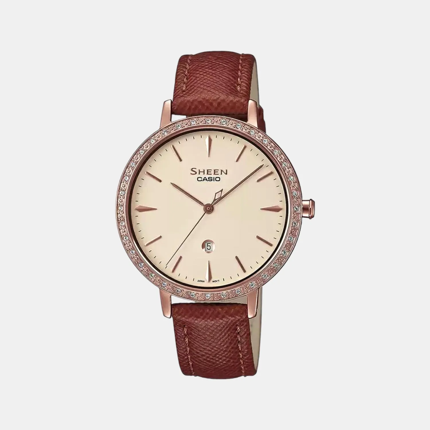 Sheen Women's Analog Leather Watch SH229 - SHE-4535YGL-9AUDF