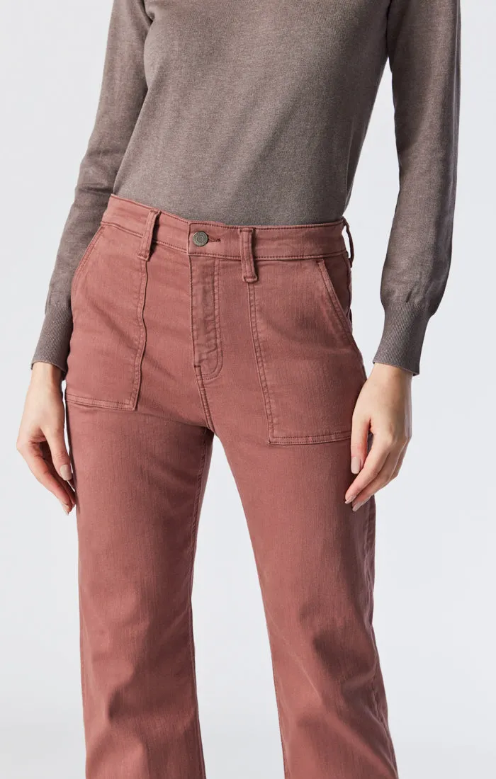 SHELIA FRONT POCKET STRAIGHT IN NUTMEG TWILL