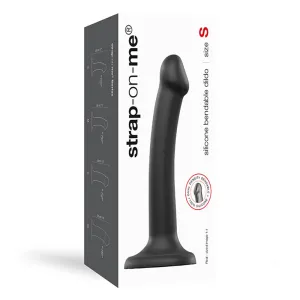 Strap-On-Me Bendable Dual-Density Silicone Suction Cup Dildo Black S