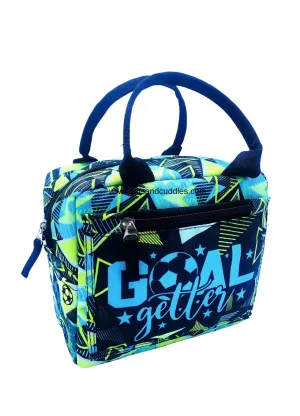 Stylish and Functional: Padded Printed Lunch Bag with Front Pocket and Side Pockets