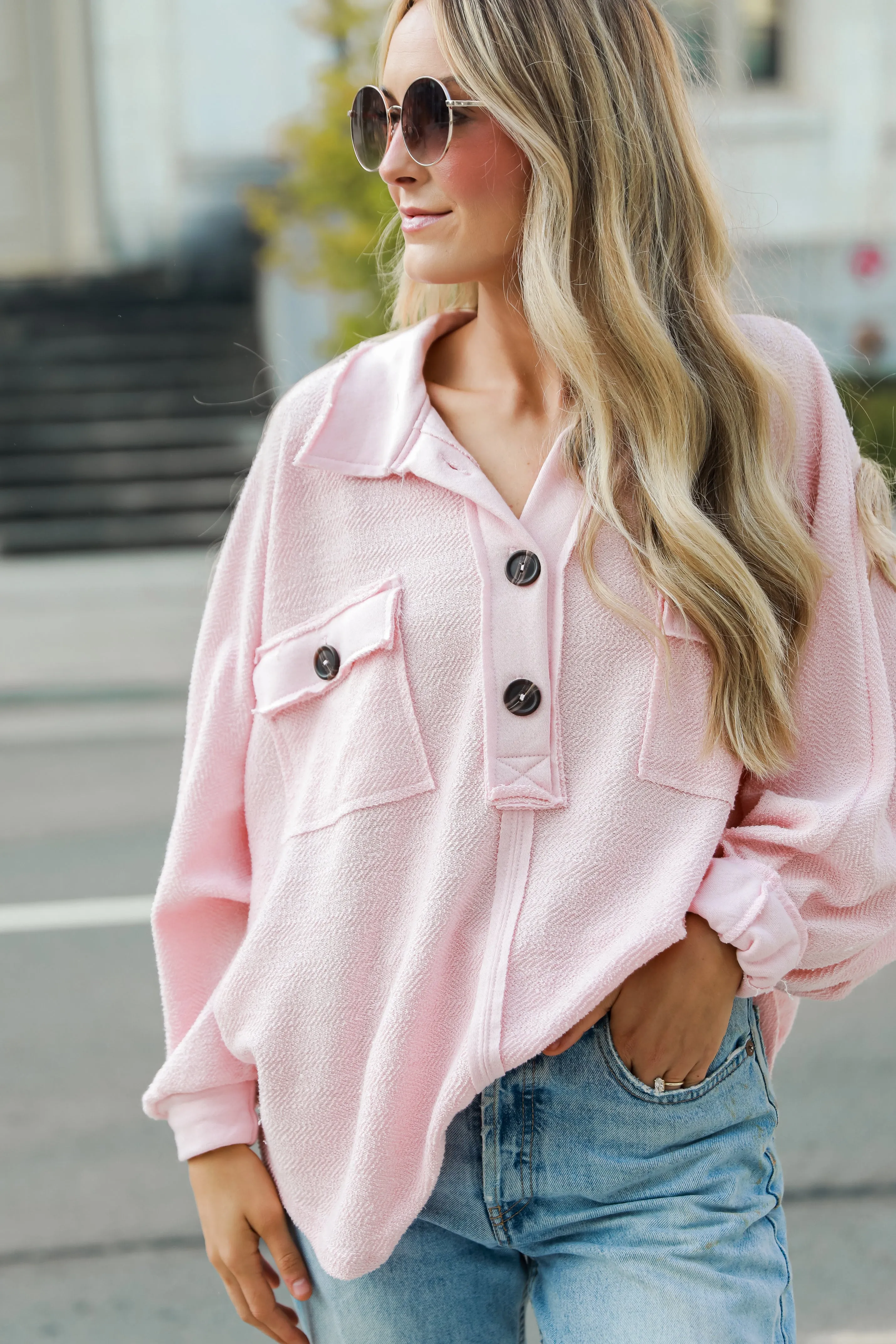 Warmer With You Oversized Collared Top